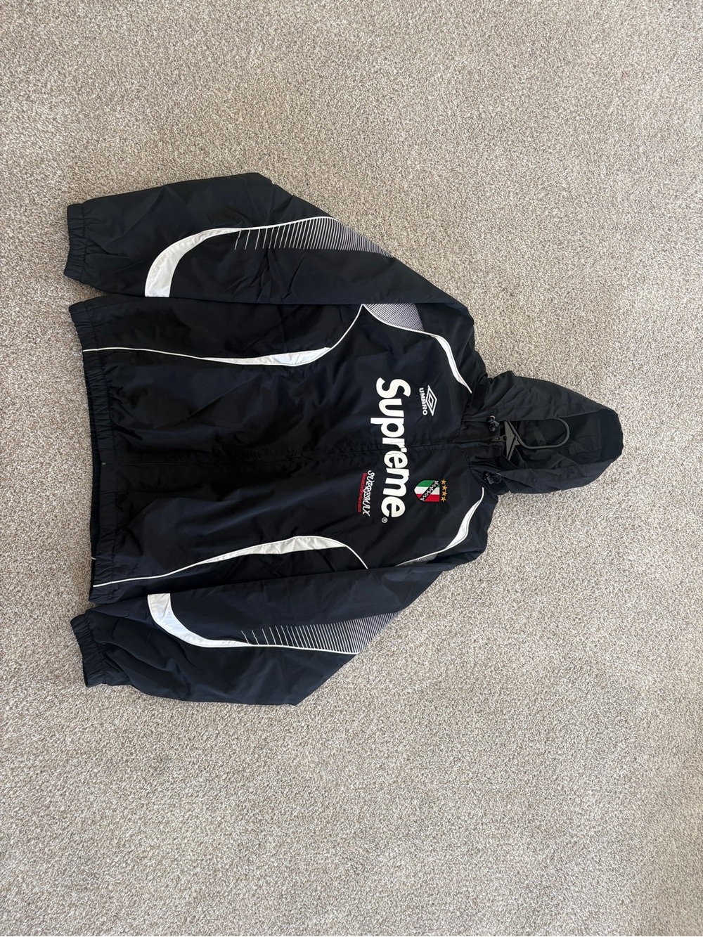 Umbro Kids' Black and White Hooded Raincoat